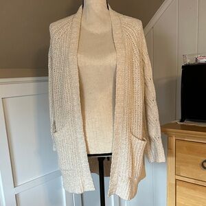 American Eagle Outfitters Cream Knit Cardigan